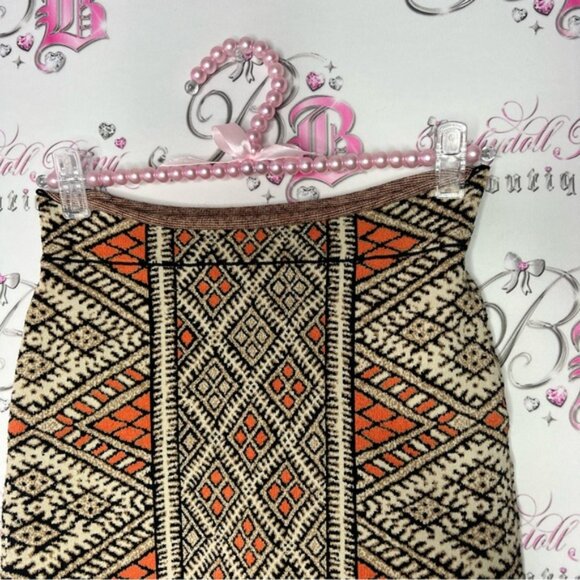 BcbgMAXAZRIA skirt stretchy bodycon boho tan brown orange formal luxury - Picture 6 of 10